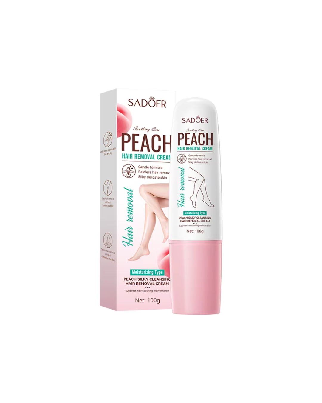 🍑 Creme Depilatório SADOER (Peach Hair Removal Cream)